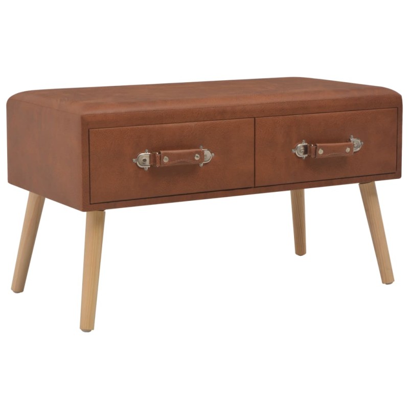 vidaXL Couchtisch Braun 80 x 40 x 46 cm Kunstleder vidaXL Couchtisch Braun 80 x 40 x 46 cm Kunstleder