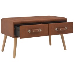 vidaXL Couchtisch Braun 80 x 40 x 46 cm Kunstleder  