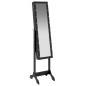 vidaXL Standspiegel mit LED Schwarz 34x37x146 cm vidaXL Standspiegel mit LED Schwarz 34x37x146 cm