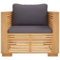 vidaXL Gartensessel mit Dunkelgrauen Kissen Massivholz Teak vidaXL Gartensessel mit Dunkelgrauen Kissen Massivholz Teak