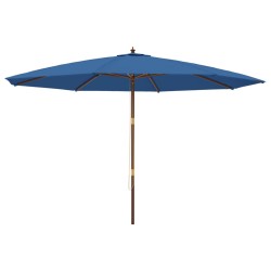 vidaXL Sonnenschirm mit Holzmast Azurblau 400x273 cm