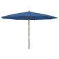 vidaXL Sonnenschirm mit Holzmast Azurblau 400x273 cm vidaXL Sonnenschirm mit Holzmast Azurblau 400x273 cm