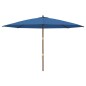 vidaXL Sonnenschirm mit Holzmast Azurblau 400x273 cm vidaXL Sonnenschirm mit Holzmast Azurblau 400x273 cm