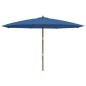 vidaXL Sonnenschirm mit Holzmast Azurblau 400x273 cm vidaXL Sonnenschirm mit Holzmast Azurblau 400x273 cm