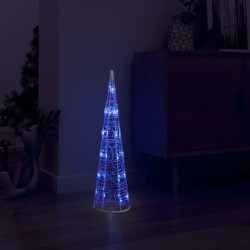vidaXL LED-Kegel Acryl Weihnachtsdeko Pyramide Blau 60 cm