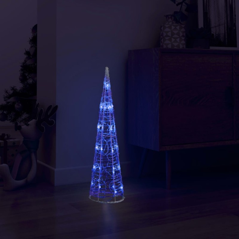 vidaXL LED-Kegel Acryl Weihnachtsdeko Pyramide Blau 60 cm vidaXL LED-Kegel Acryl Weihnachtsdeko Pyramide Blau 60 cm