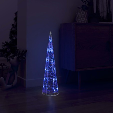 vidaXL LED-Kegel Acryl Weihnachtsdeko Pyramide Blau 60 cm