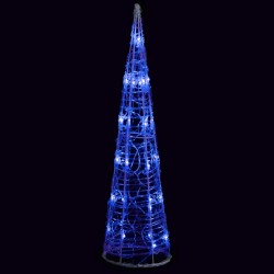 vidaXL LED-Kegel Acryl Weihnachtsdeko Pyramide Blau 60 cm