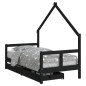 vidaXL Kinderbett mit Schubladen Schwarz 80x160 cm Massivholz Kiefer vidaXL Kinderbett mit Schubladen Schwarz 80x160 cm Massivholz Kiefer