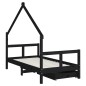 vidaXL Kinderbett mit Schubladen Schwarz 80x160 cm Massivholz Kiefer vidaXL Kinderbett mit Schubladen Schwarz 80x160 cm Massivholz Kiefer