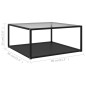 vidaXL Couchtisch Transparent und Schwarz 80x80x35 cm Hartglas vidaXL Couchtisch Transparent und Schwarz 80x80x35 cm Hartglas