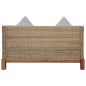 2-Sitzer-Sofa mit Auflagen Natur Rattan 2-Sitzer-Sofa mit Auflagen Natur Rattan
