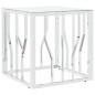 vidaXL Couchtisch Silbern 50x50x50 cm Edelstahl und Glas vidaXL Couchtisch Silbern 50x50x50 cm Edelstahl und Glas