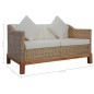 2-Sitzer-Sofa mit Auflagen Natur Rattan 2-Sitzer-Sofa mit Auflagen Natur Rattan