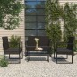4-tlg. Garten-Lounge-Set mit Kissen Schwarz Poly Rattan 4-tlg. Garten-Lounge-Set mit Kissen Schwarz Poly Rattan