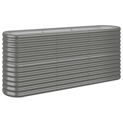 vidaXL Hochbeet Pulverbeschichteter Stahl 152x40x68 cm Grau