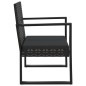 4-tlg. Garten-Lounge-Set mit Kissen Schwarz Poly Rattan 4-tlg. Garten-Lounge-Set mit Kissen Schwarz Poly Rattan