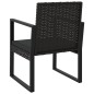 4-tlg. Garten-Lounge-Set mit Kissen Schwarz Poly Rattan 4-tlg. Garten-Lounge-Set mit Kissen Schwarz Poly Rattan