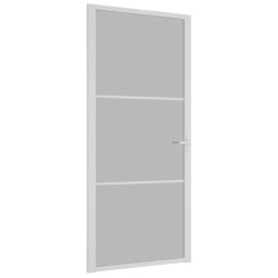 vidaXL Innentür 93x201,5 cm Weiß Mattglas und Aluminium