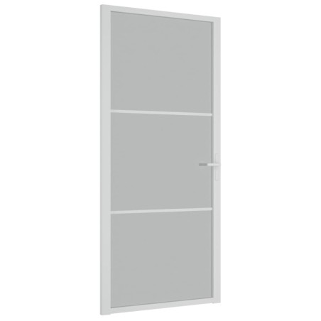 vidaXL Innentür 93x201,5 cm Weiß Mattglas und Aluminium