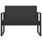 4-tlg. Garten-Lounge-Set mit Kissen Schwarz Poly Rattan 4-tlg. Garten-Lounge-Set mit Kissen Schwarz Poly Rattan