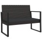 4-tlg. Garten-Lounge-Set mit Kissen Schwarz Poly Rattan 4-tlg. Garten-Lounge-Set mit Kissen Schwarz Poly Rattan