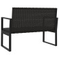 4-tlg. Garten-Lounge-Set mit Kissen Schwarz Poly Rattan 4-tlg. Garten-Lounge-Set mit Kissen Schwarz Poly Rattan