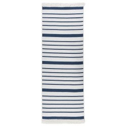 vidaXL Teppich Marineblau 100x300 cm Baumwolle