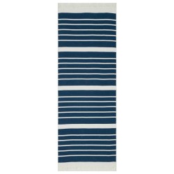 vidaXL Teppich Marineblau 100x300 cm Baumwolle
