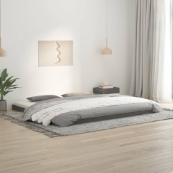 vidaXL Massivholzbett Grau 200x200 cm Kiefer