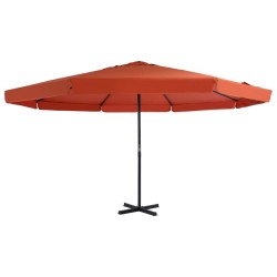 vidaXL Sonnenschirm Aluminium-Mast 500 cm Terrakotta-Rot 