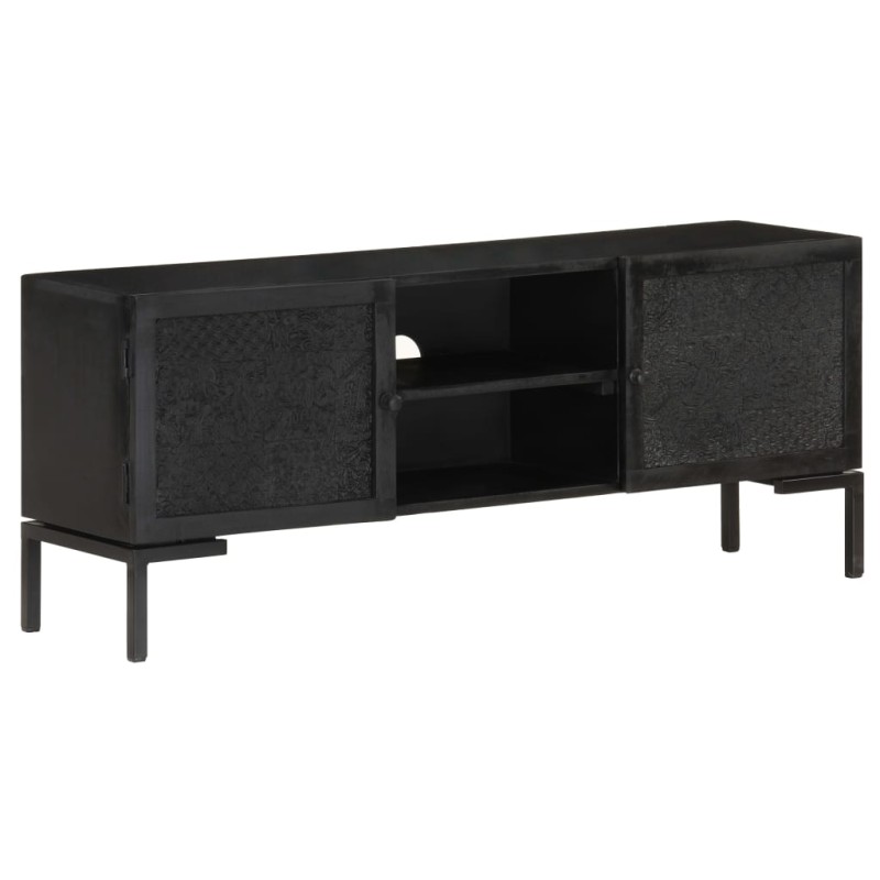 vidaXL TV-Schrank Schwarz 115x30x46 cm Massivholz Mango vidaXL TV-Schrank Schwarz 115x30x46 cm Massivholz Mango
