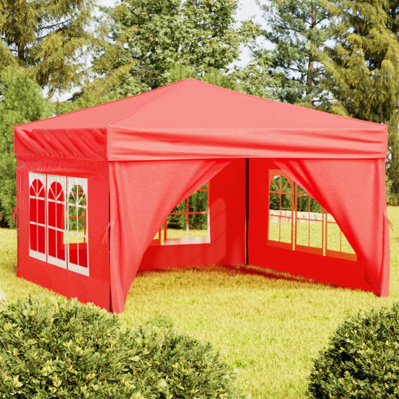 vidaXL Partyzelt Faltbar mit Seitenwänden Rot 3x3 m vidaXL Partyzelt Faltbar mit Seitenwänden Rot 3x3 m