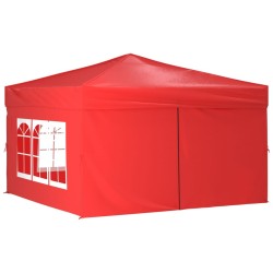 vidaXL Partyzelt Faltbar mit Seitenwänden Rot 3x3 m