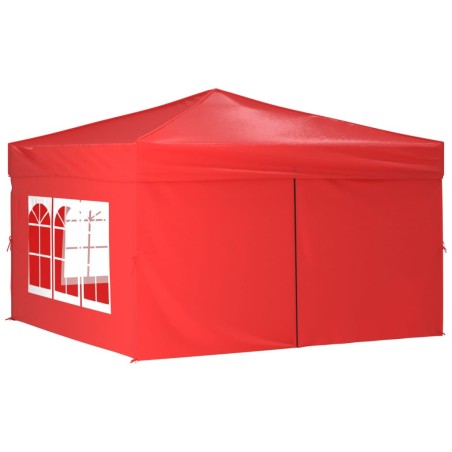 vidaXL Partyzelt Faltbar mit Seitenwänden Rot 3x3 m