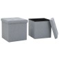 Hocker mit Stauraum 2 Stk. Hellgrau Leinenoptik Hocker mit Stauraum 2 Stk. Hellgrau Leinenoptik