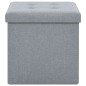 Hocker mit Stauraum 2 Stk. Hellgrau Leinenoptik Hocker mit Stauraum 2 Stk. Hellgrau Leinenoptik