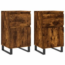 vidaXL Sideboards 2 Stk. Räuchereiche 40x35x70 cm Holzwerkstoff