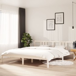 vidaXL Massivholzbett Weiß 180x200 cm