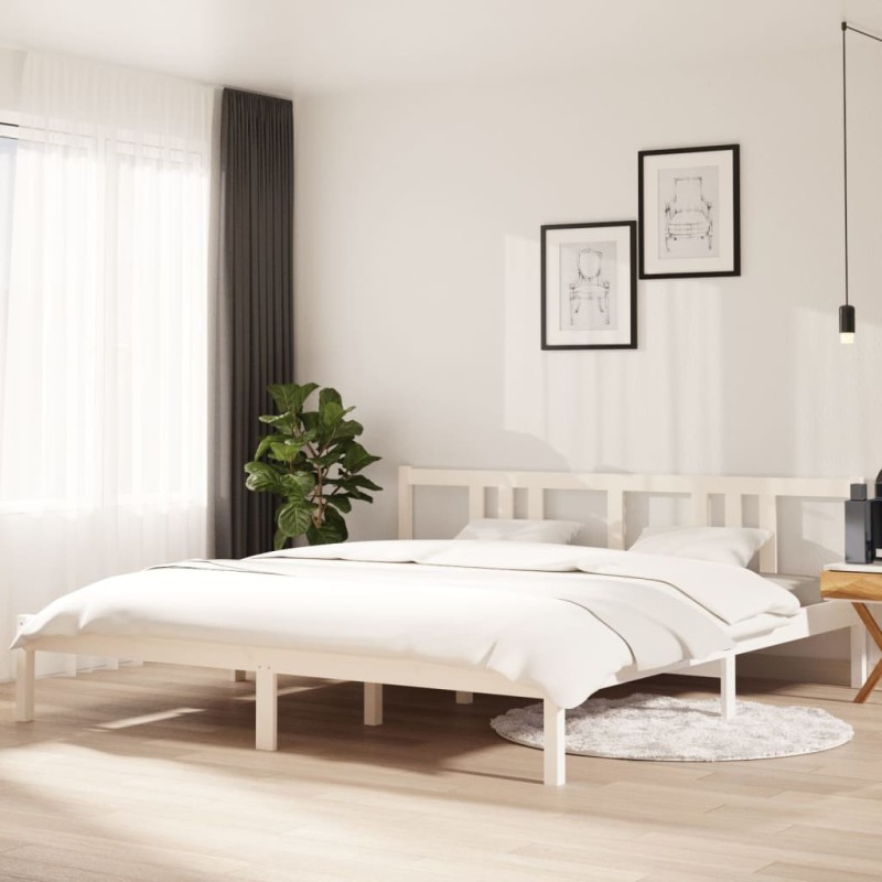 vidaXL Massivholzbett Weiß 180x200 cm vidaXL Massivholzbett Weiß 180x200 cm