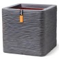 Capi Blumentopf Nature Rib Quadratisch 30x30x30 cm Dunkelgrau Capi Blumentopf Nature Rib Quadratisch 30x30x30 cm Dunkelgrau