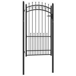 vidaXL Zauntor mit Spitzen Stahl 100x175 cm Schwarz