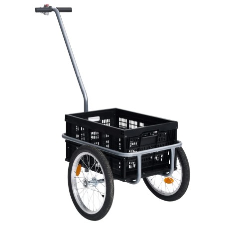 vidaXL Fahrrad-Lastenanhänger Faltbare Transportbox 50 L Schwarz 60 kg
