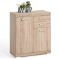 FMD Kommode mit 2 Türen und 2 Schubladen 80×34,9×89,9 cm Eichenoptik FMD Kommode mit 2 Türen und 2 Schubladen 80×34,9×89,9 cm Eichenoptik