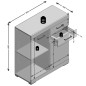 FMD Kommode mit 2 Türen und 2 Schubladen 80×34,9×89,9 cm Eichenoptik FMD Kommode mit 2 Türen und 2 Schubladen 80×34,9×89,9 cm Eichenoptik