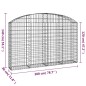 vidaXL Gabione mit Hochbogen 200x30x120/140 cm Verzinktes Eisen vidaXL Gabione mit Hochbogen 200x30x120/140 cm Verzinktes Eisen
