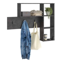 FMD Wandgarderobe 4 Offene Fächer Anthrazit