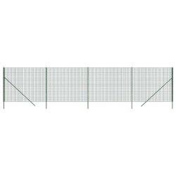 vidaXL Maschendrahtzaun Grün 1,4x10 m Verzinkter Stahl