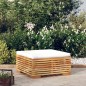 Gartenhocker mit Creme Kissen Massivholz Teak Gartenhocker mit Creme Kissen Massivholz Teak