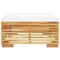 Gartenhocker mit Creme Kissen Massivholz Teak Gartenhocker mit Creme Kissen Massivholz Teak
